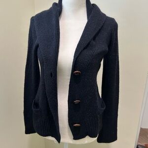 J. Crew Deep Navy/Charcoal Knit Blazer Alpaca and Merino